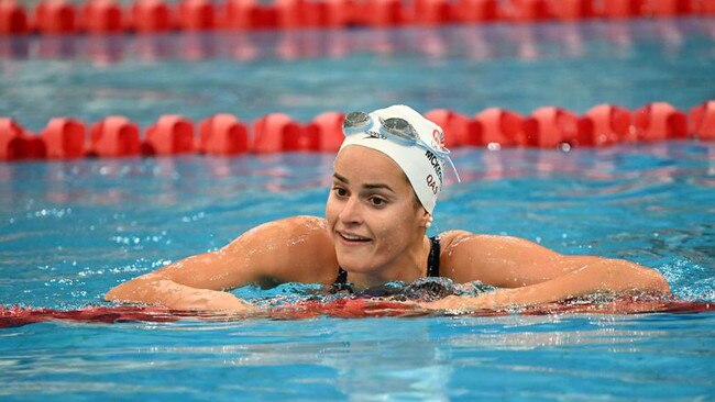 Kaylee McKeown after breaking a world record. Picture: Delly Carr (Swimming NSW)