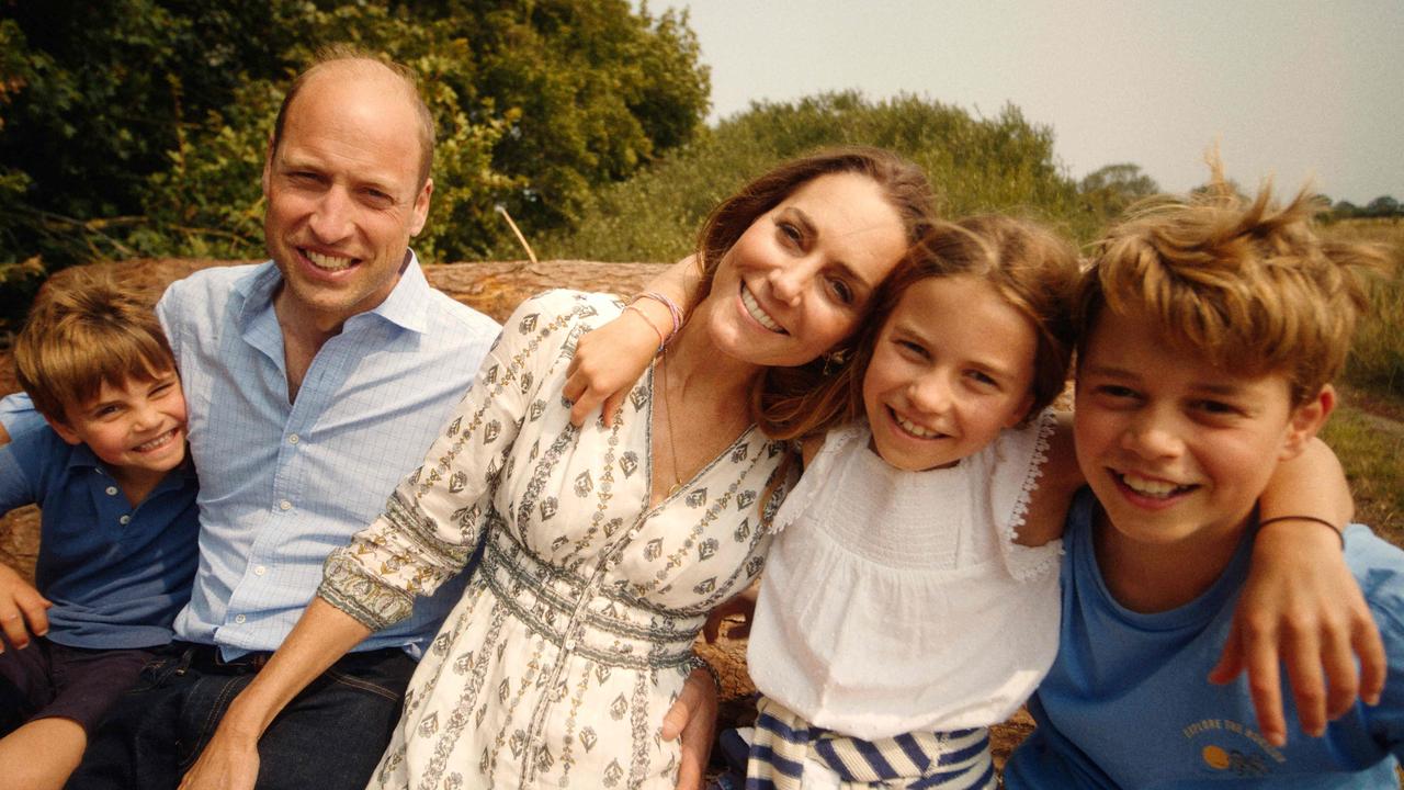 The video featured never-before-seen clips and photos of the couple and their children, Prince George, Princess Charlotte and Prince Louis. Picture: Will WARR / KENSINGTON PALACE / AFP