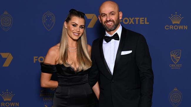 Nathan Lyon and Emma Lyon. Photo: Morgan Hancock / Getty Images.