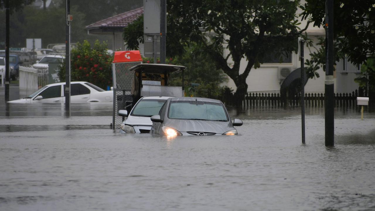 McIlwraith Street, opposite the Ingham Hospital. The floods in Hinchinbrook Shire, North Queensland. Picture: Cameron Bates