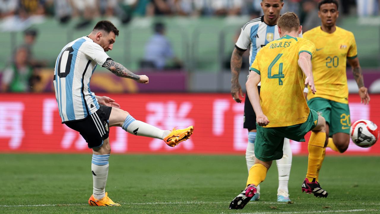 Lionel Messi didn’t take long to make his mark for Argentina. Picture: Getty Images