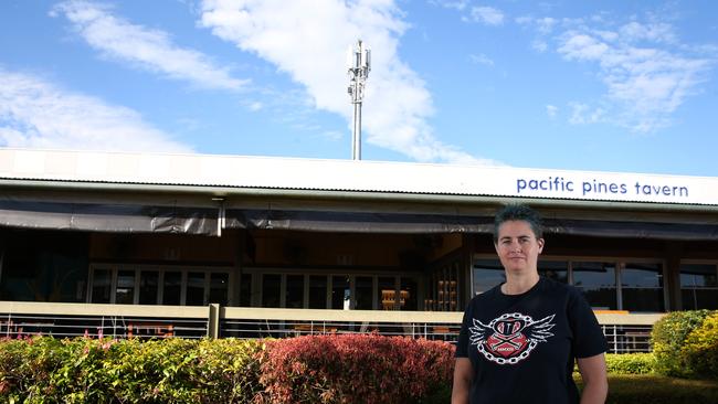 Kelly McLaren, who was manager of the Pacific Pines Tavern during the Damien Leeding shooting, poses for a portrait in front of the Tavern, Pacific Pines, Gold Coast. Photo: Regi Varghese