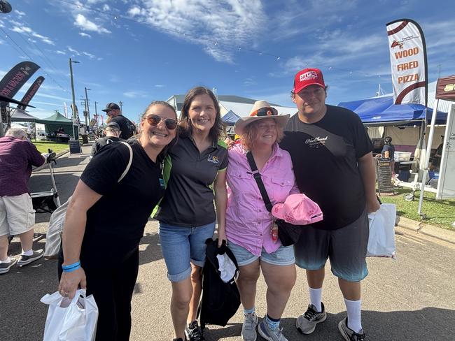 Tom Rhodes, Becca Rhodes, Mairead Musco and Casey Foley enjoying the Fraser Coast Show.