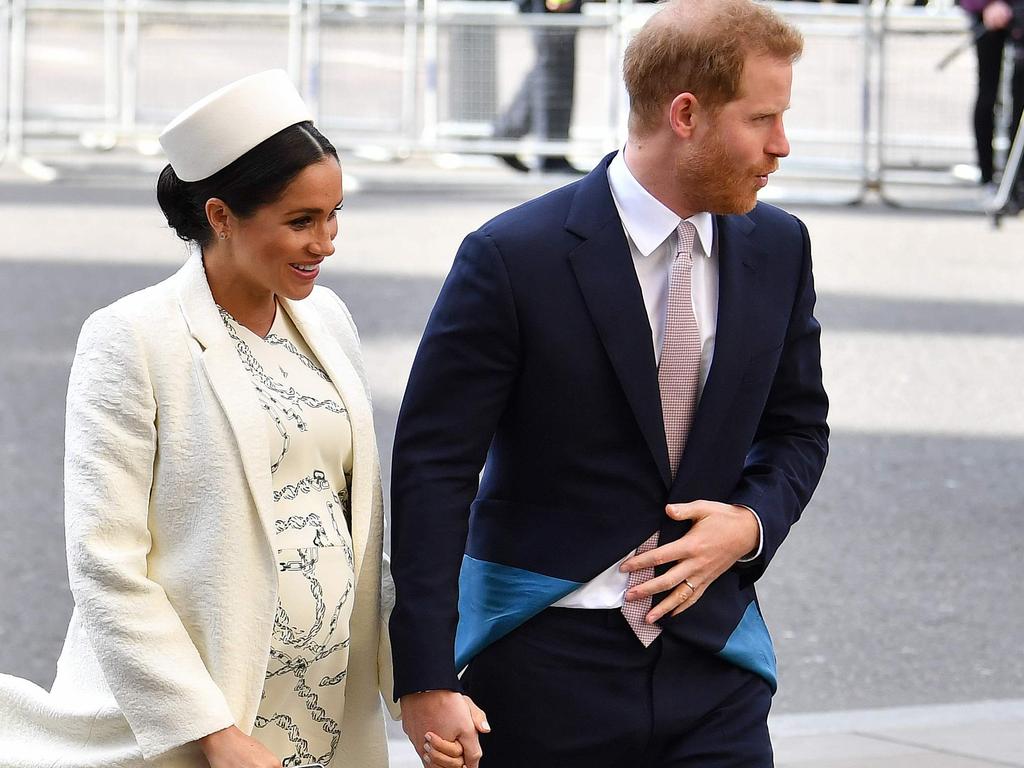 Prince Harry and his wife Meghan arrive to attend a Commonwealth Day Service on March 11. Picture: AFP