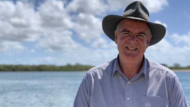 Agricultural Industry Development and Fisheries Minister Mark Furner spoke by the Pioneer River in Mackay about Spanish mackerel stock. Picture: Duncan Evans