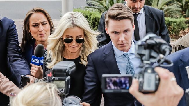 Roxy Jacenko and Oliver Curtis arrive at NSW Supreme Court last week for sentencing, which was adjourned until this Friday. Picture Craig Greenhill