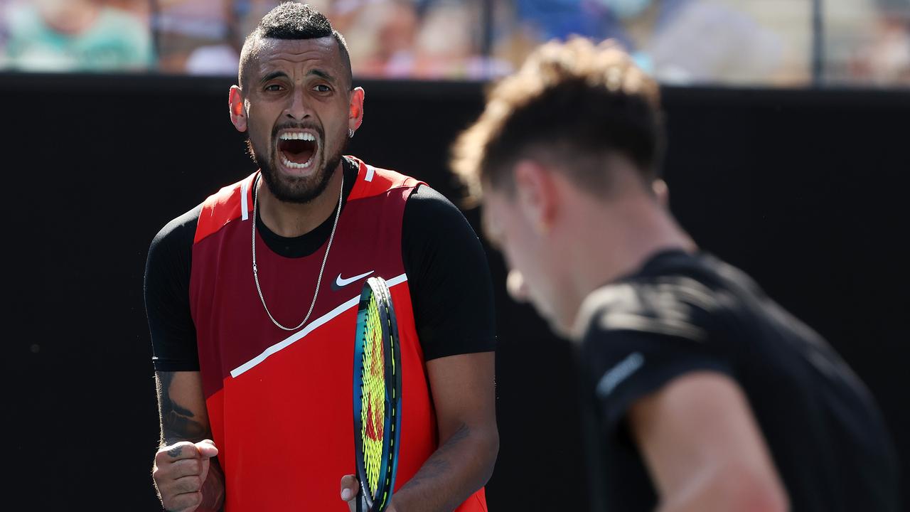 Australians Nick Kyrgios and Thanasi Kokkinakis. Picture: Michael Klein