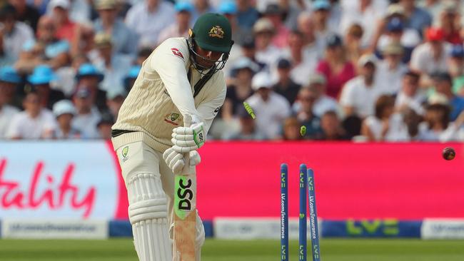 Not out! Khawaja earned a reprieve after having his stumps rearranged. Picture: AFP