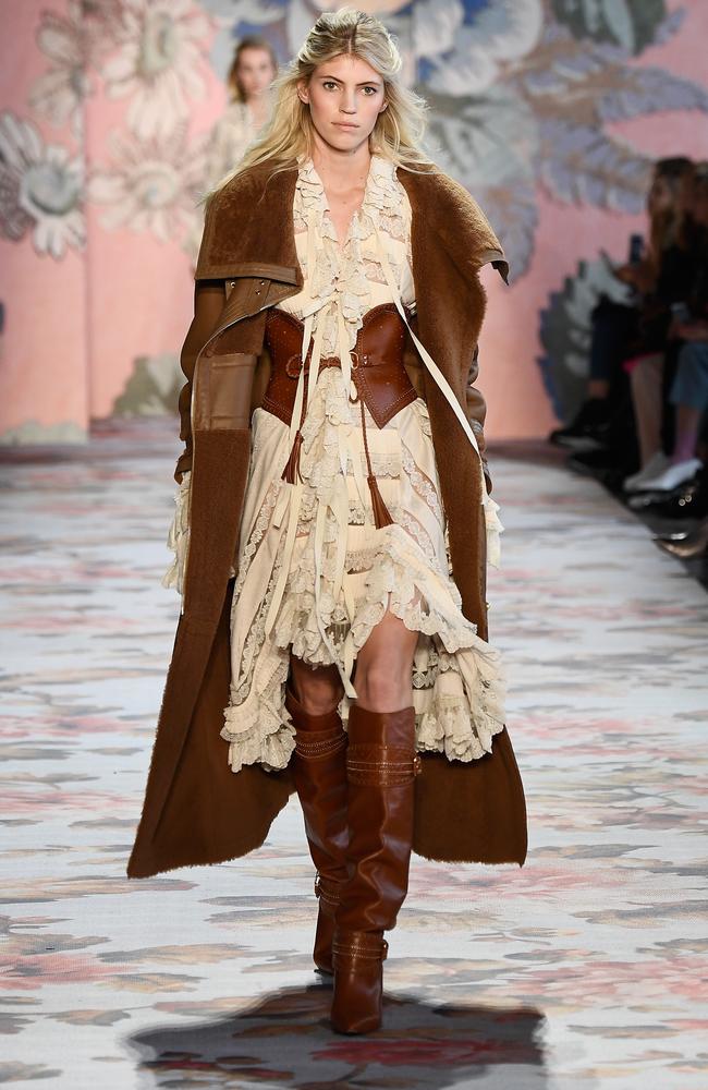 A model wearing Zimmermann’s Unbridled collection, presented at New York fashion week today. Picture: Getty Images