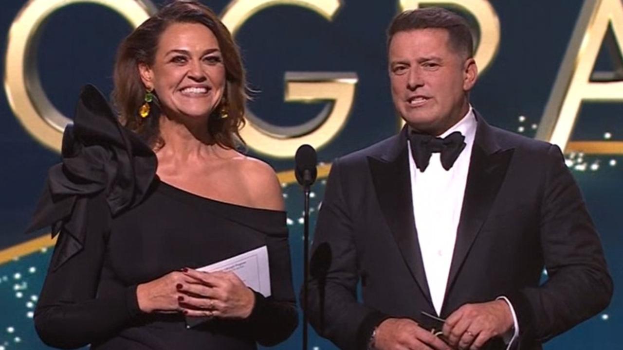 Chrissie Swan and Karl Stefanovic at the 2022 Logies. Picture: Channel 9