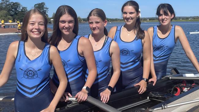 Ballarat High School's girls' first crew. Picture: Shane Jones