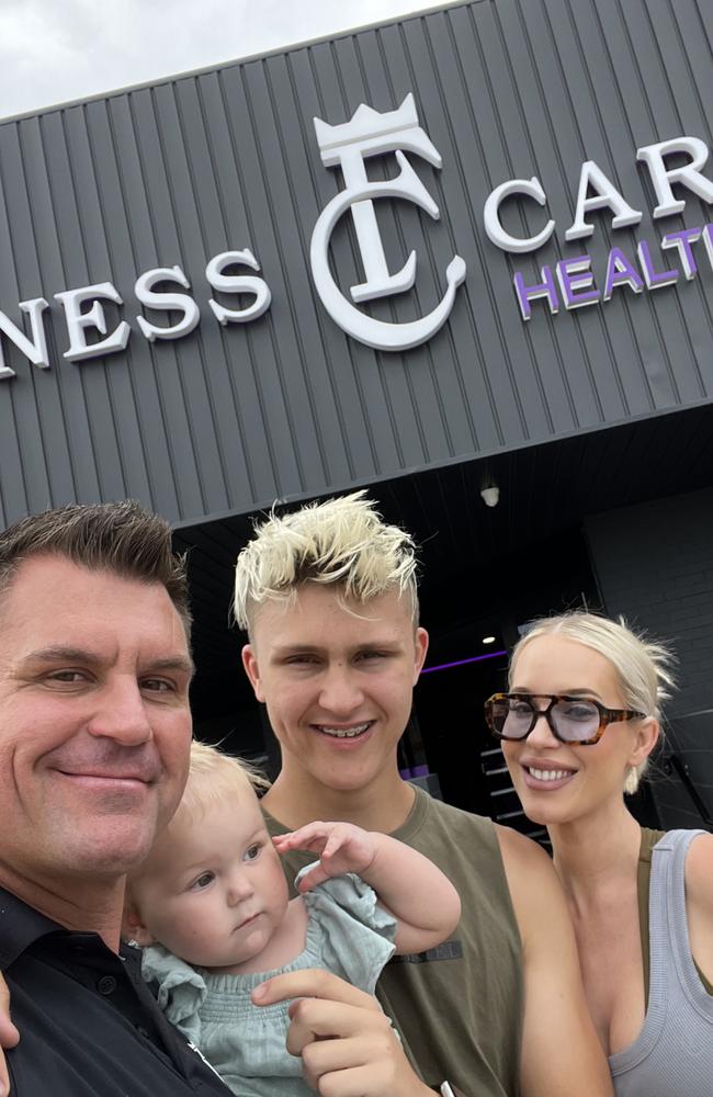 Nathan James with daughter Isabella, son Johnathan and fiance Grace Donnelly. Picture: Supplied.