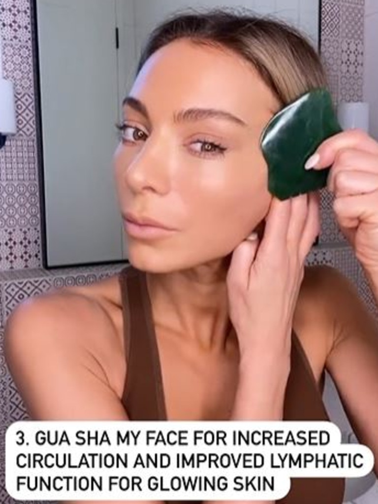 Her video shared skin tips the mum-of-two swears by. Picture: Instagram