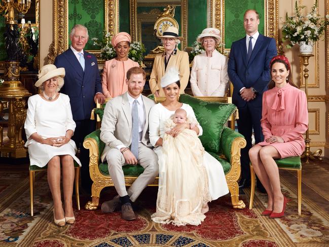 Catherine, Duchess of Cambridge, was a stand-out in the official family portrait after Archie’s christening. Picture: Getty