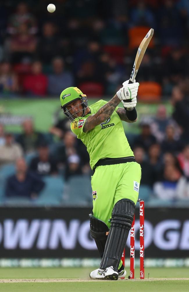 Seeyalater: Hales goes large in his incredible knock. Picture: Getty Images