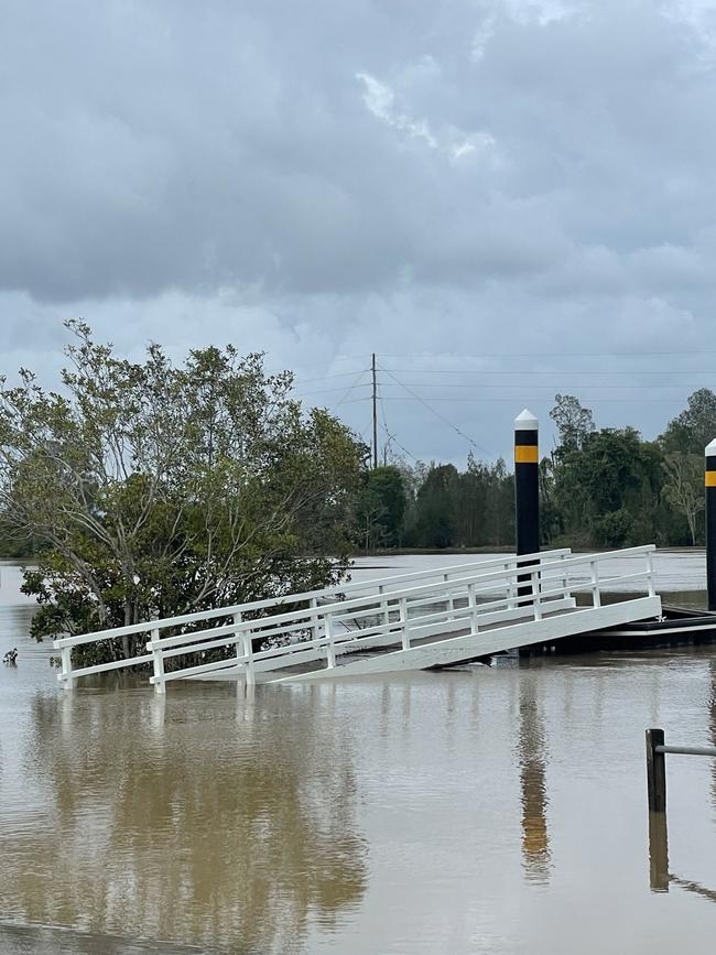 Flash-flooding in Tumbulgum last week (January 2, 2024). Picture: Sam Stolz