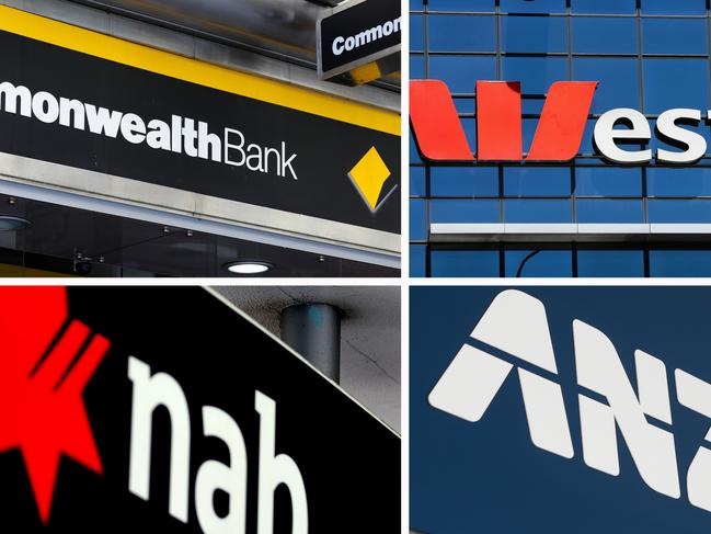 COMPOSITE 16:9 - Australia's four big banks Commonwealth, Westpac, NAB, ANZ. Picture: NCA Newswire