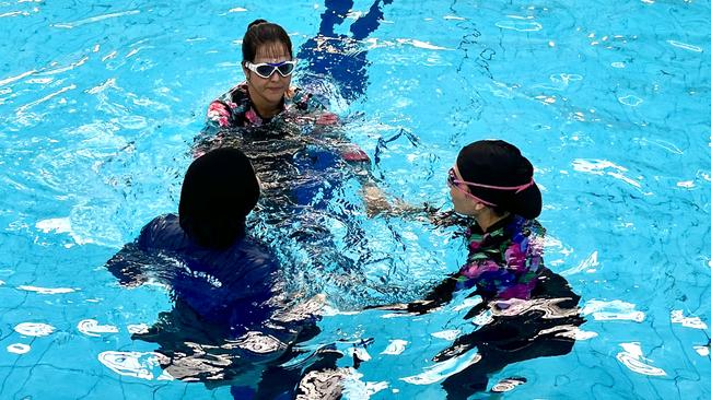 These women are taught lifesaving skills to be safe around water for themselves and their children. Picture: Inasha Iftekhar