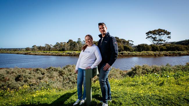 David and Kylie Mills at Perry's Bend in Noarlunga Downs. Picture: Matt Turner.