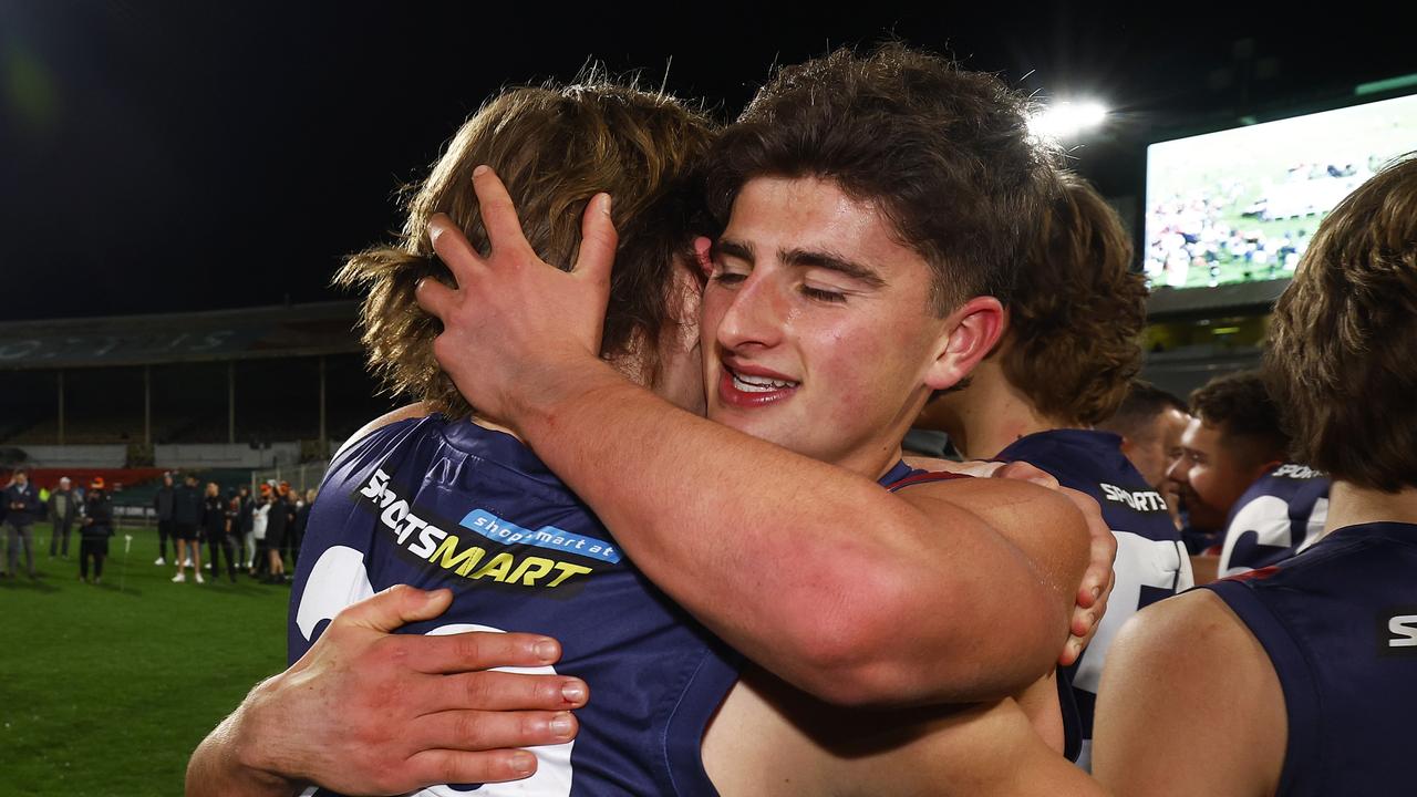 The win meant a lot to Harry Sheezel (right). Picture: Getty Images