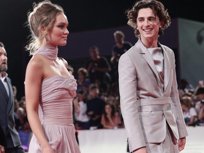 Lily-Rose Depp and Timothee Chalamet. Picture: Getty