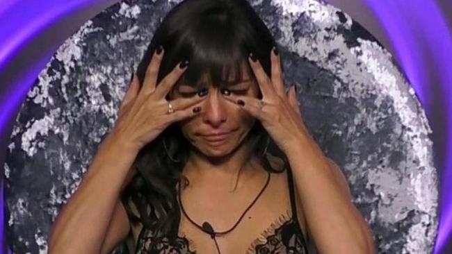 Roxanne Pallett crying in the Big Brother house.