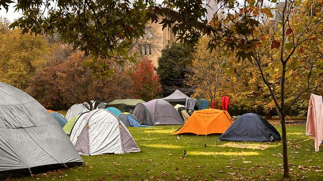 Pro-Palestine protesters have finally ended their occupation of The University of Melbourne’s South Lawn. Picture: Rebecca Borg