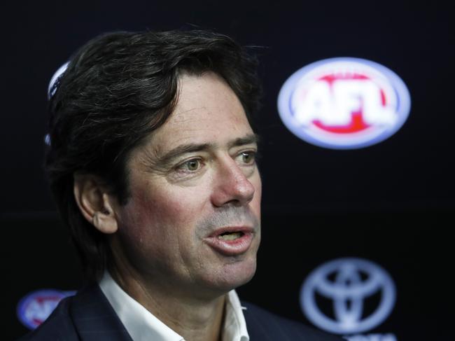 AFL chief executive Gillon McLachlan has a plan for the return of AFL and it involves housing lots of teams in Darwin. Picture: Darrian Traynor/Getty Images