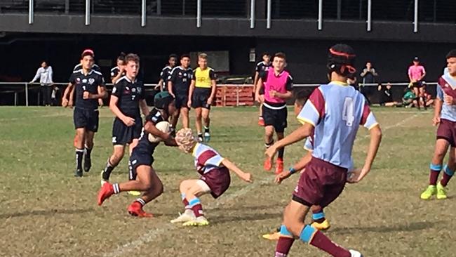 Action from the Queensland School Sport 11-12 years rugby league state grand final.