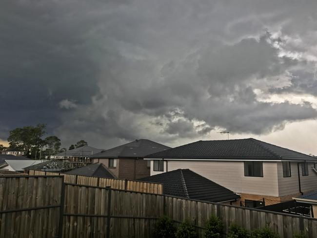 Yet another massive Sydney storm hits storm-damaged Kellyville. Picture: Brenton Cherry