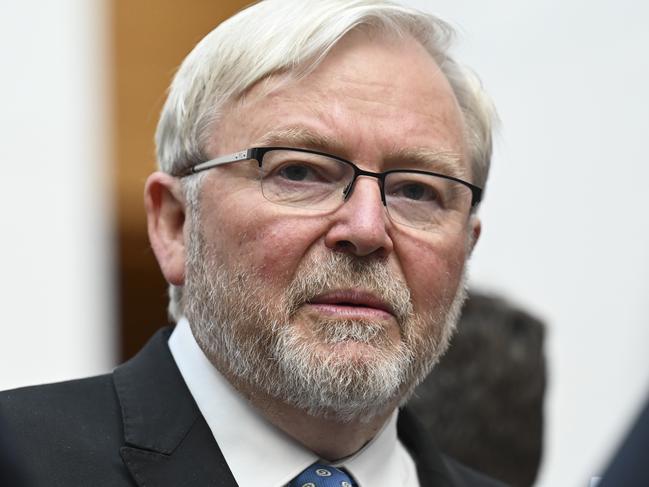 US ambassador Kevin Rudd said attempts for steel and aluminium tariff exemptions were futile because of President Donald Trump’s ideology. Picture: NewsWire / Martin Ollman