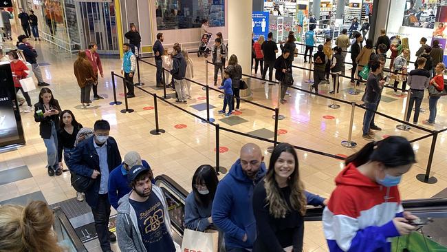 Shoppers return to Chadstone Shopping Centre in Melbourne. Picture: Alex Coppel.