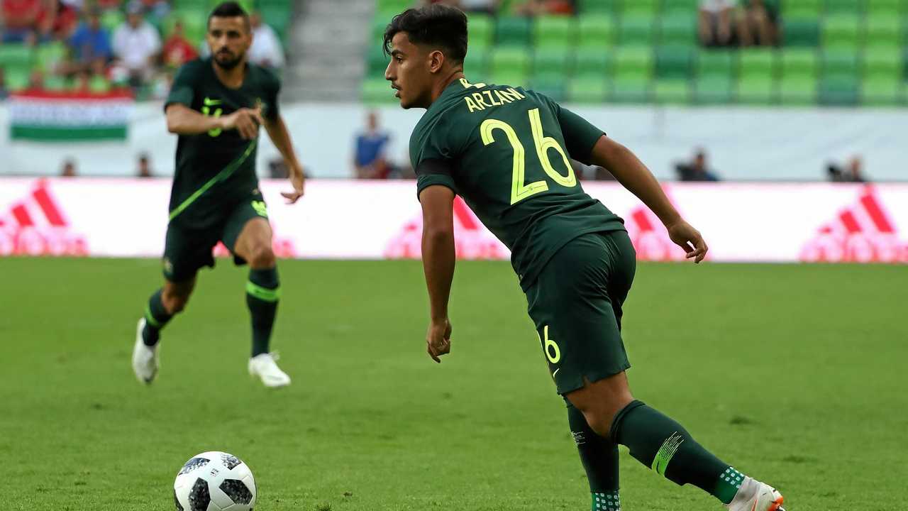 SUPER SUB: Australia's Daniel Arzani lines up a shot during his side's friendly against Hungary. Toowoomba Grammar School director of football Peter Broadfoot believes the young winger has bags of potential but should start on the bench for the Socceroos. Picture: Robert Cianflone