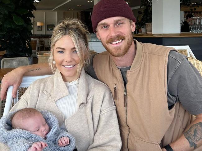 Sam Frost and Jordie Hansen welcomed their son Ted last year. Picture: Instagram