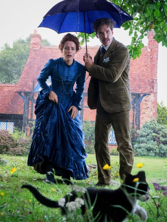 Louis Wain (Benedict Cumberbatch, right) is innocent of romantic life until he meets the new governess, Emily Richardson (Claire Foy, left), and feels a “tingling in his loins”. Picture: Jaap Buitendijk