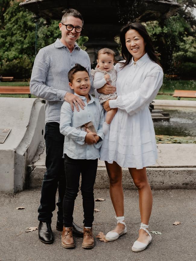 James and Bianca Welsh, with children Claude and Rani. Picture: Supplied