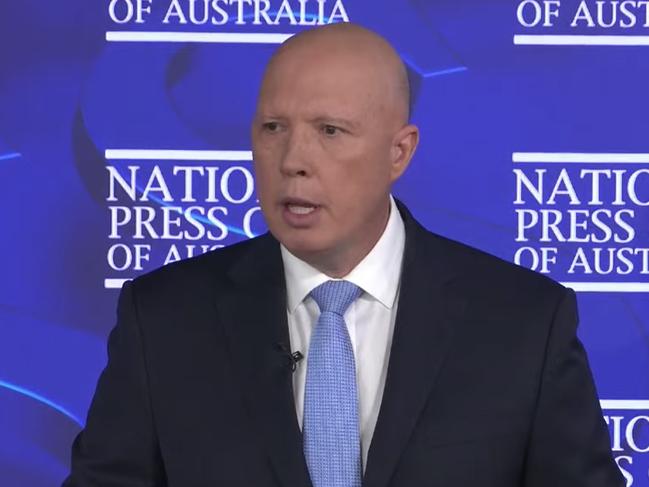 Peter Dutton at the National Press Club.