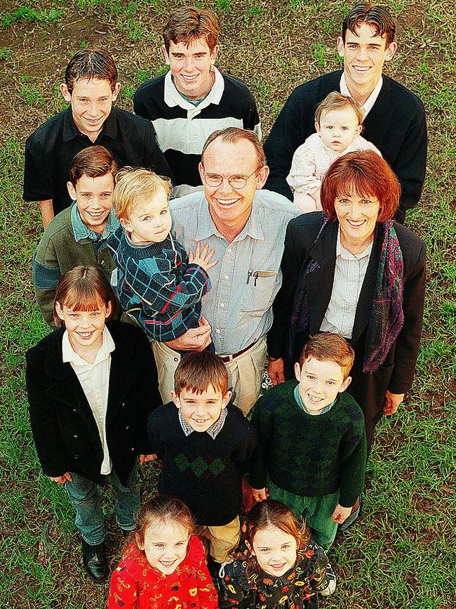 Perrottet (back row, middle) with his family when he was a teenager.