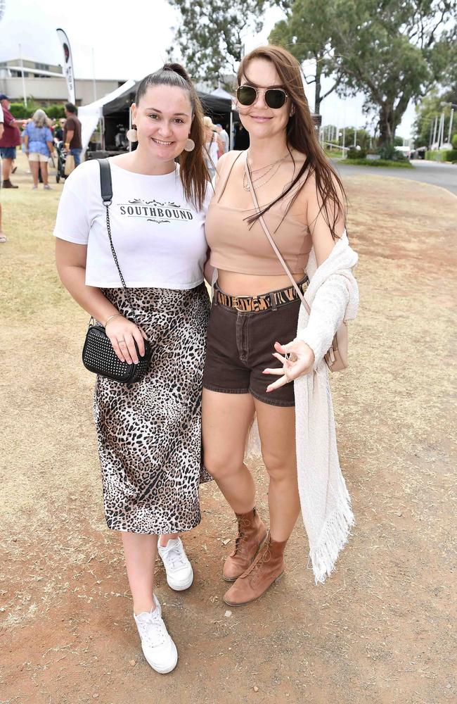 Jessica Streat and Hayley Rogers at Meatstock, Toowoomba Showgrounds. Picture: Patrick Woods.