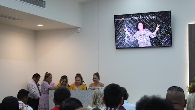 Family speak at the funeral service of Bundaberg woman Norah Mogg.