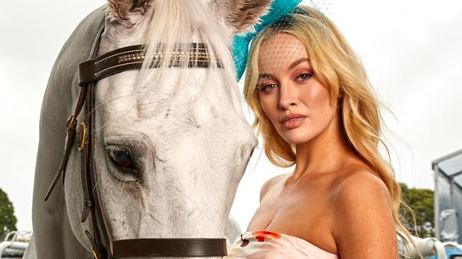 Simone Holtznagel with Aussie the horse at Royal Randwick. Pictures: Mick Bruzzese