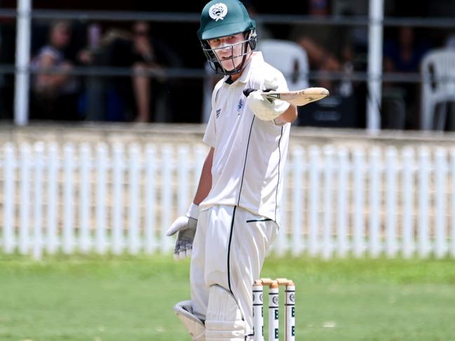 BBS batsman Blake ArmstrongGPS first Xv cricket between BBC v TSS at Parkman Park.Saturday February 17, 2024. Picture, John Gass