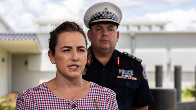 Lia Finocchiaro Chief Minister of the Northern Territory and NT's acting police commissioner Martin Dole. Picture: Pema Tamang Pakhrin