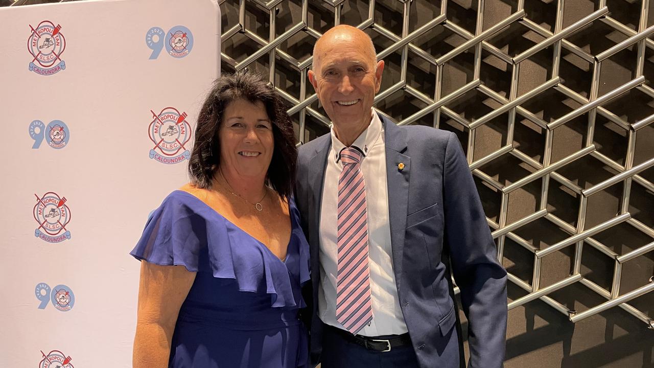 Elizabeth Maguire and Gary Gray at the Metropolitan Caloundra Surf Life Saving Club 90th Anniversary Gala Ball.