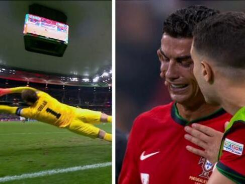 Ronaldo breaks down in tears after penalty miss