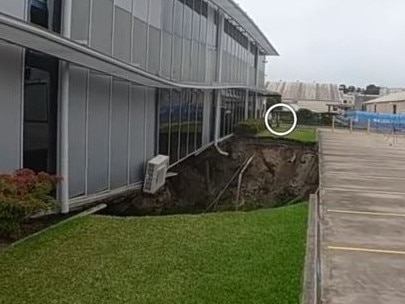 The M6 tunnelling site is located directly across from the Rockdale industrial complex. Picture: Fire and Rescue NSW