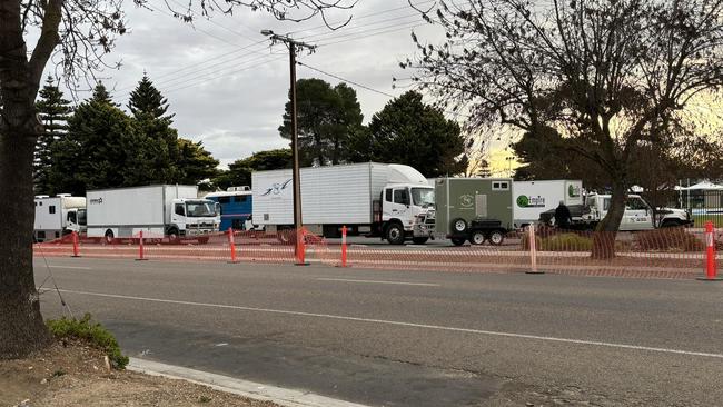 A Murray Bridge resident spotted a number of trailers at the local pool over the weekend. Picture: Facebook