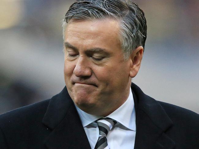 The 2018 AFL Premiership Grand Final. Collingwood Magpies v West Coast Eagles at the MCG. A dejected Eddie McGuire leaves the field. Picture: Mark Stewart