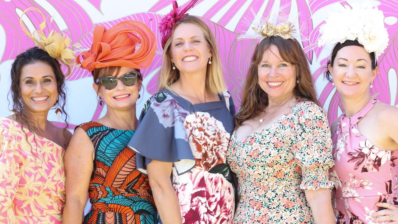 from L Sandy Hair, Michelle Lumsden, Lisa Dewsury, Karen Pfitzer and Lauren Warthold  at the Great Northern Darwin Cup at Darwin Turf ClubPicture: Glenn Campbell