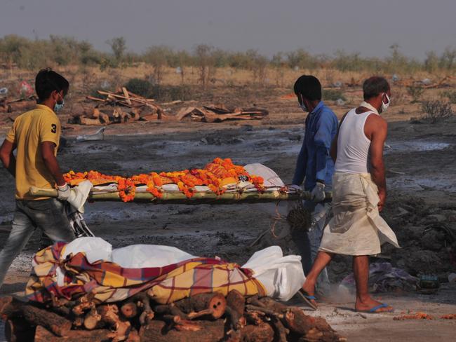 The rising death toll has created queues at crematoriums across India. Picture: Ritesh Shukla/NurPhotos/Getty Images